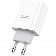 Превью Сетевое зарядное устройство Hoco C80A USB/Type-C с кабелем (Type-C-Type-C) (белое) &mdash; 7