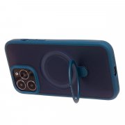 Чехол-накладка - SM088 SafeMag для Apple iPhone 13 Pro Max (темно-синяя) — 2