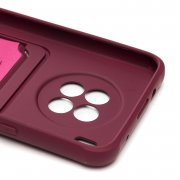 Чехол-накладка - SC304 с картхолдером для Huawei Honor 50 Lite (бордовая) — 2