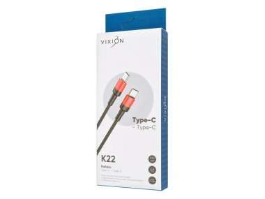 Кабель USB VIXION K22 (Type-C - Type-C) красный — 3