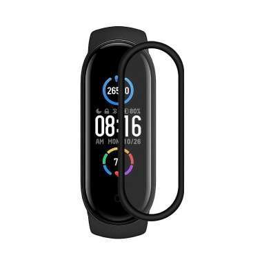 Защитная пленка силиконовая для Xiaomi Mi Band 6 матовая (черная) — 1